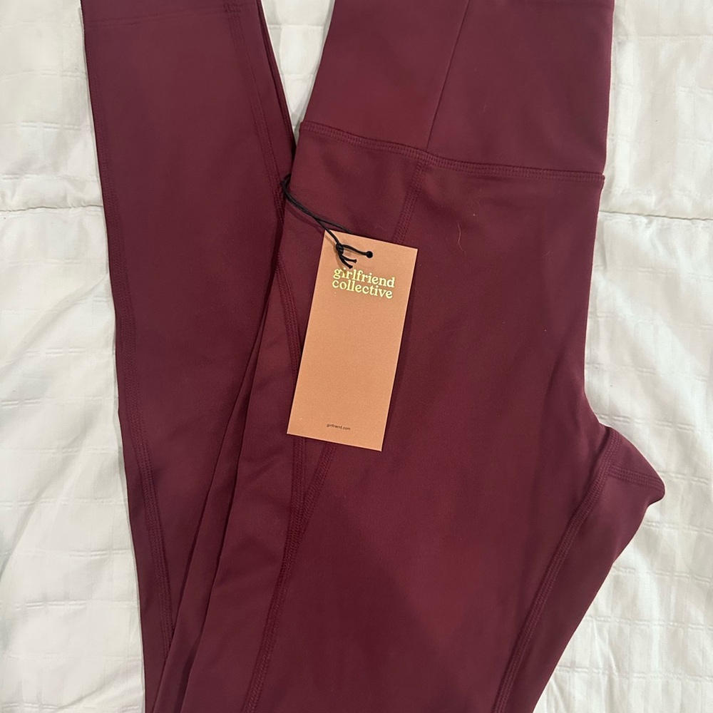 Girlfriend Collective Burgundy Leggings